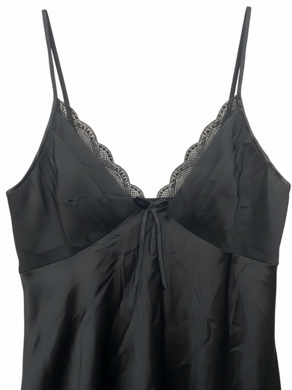 Silky Gown/Chemise in Navy with Side Slit • NWT • 22" p2p, 51" length,19" slit - Picture 2 of 4
